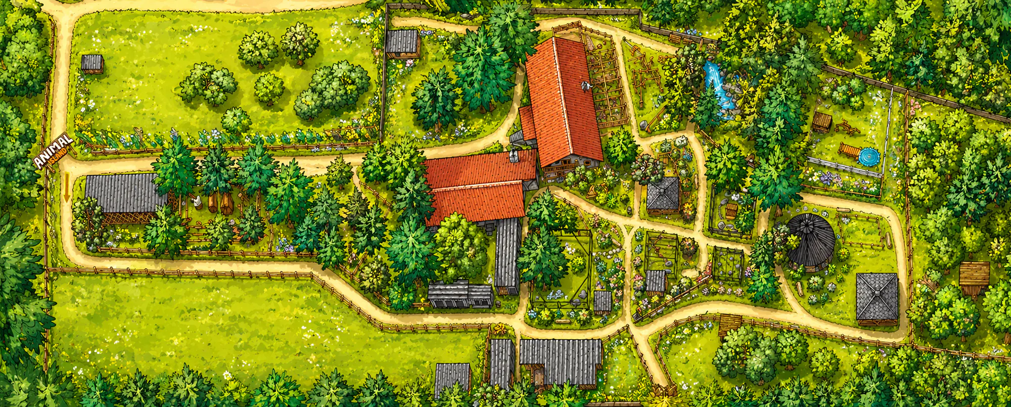 Mapa Animal Island - mini zoo